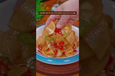 SWEET & SOUR DAIKON RADISH SALAD RECIPE #shorts #recipe #chinesefood #radish #salad #vegetarian