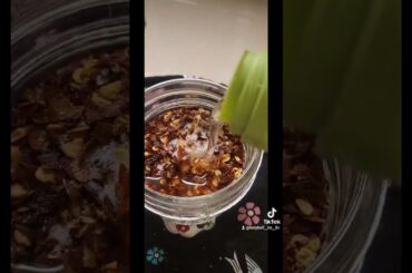 Easy Chili Oil Recipe..  4 ingredients.                         let it marinate...