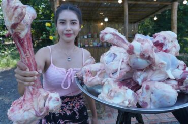 Ribs beef soup with green chili cook recipe in my countryside - Amazing video