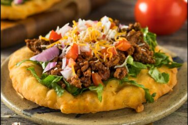Navajo Tacos Piled High With Hearty Chili and Toppings