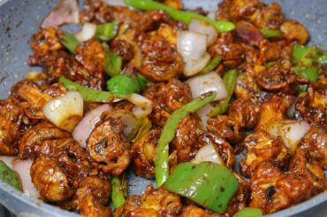 chilli mushroom recipe | restaurant style chilli mushroom