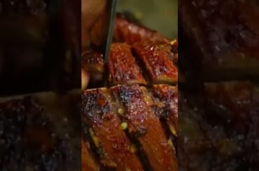 Roasted duck in the forest and eating with chili sauce