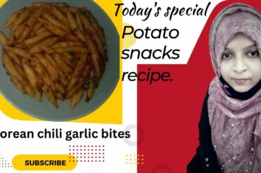 Snacks | Potato Snacks | korean Chili Garlic Bites| Potato recipes| Potato snacks