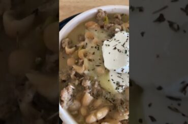 White Chili With Ground Turkey #fyp #explorepage #cooking #chili #whitechili
