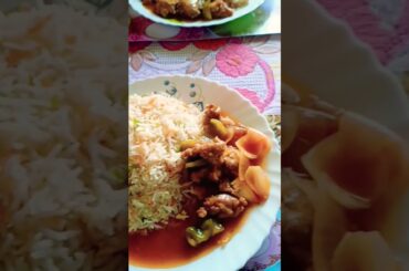 Chilli Chicken Recipe with Veg Fried RiceRestaurant style #shorts #viralshorts #trendingshorts #food