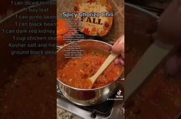 Spicy Chorizo Chili #recipe #shorts #cookwithme #chili #homemade #dinner #family #whatsfordinner