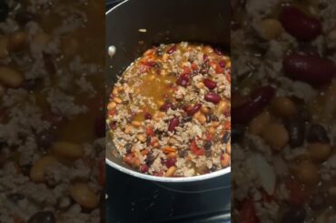 Making homemade chili