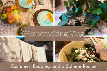 Homemaking Vlog | Costumes, Bedding and a Salmon Recipe