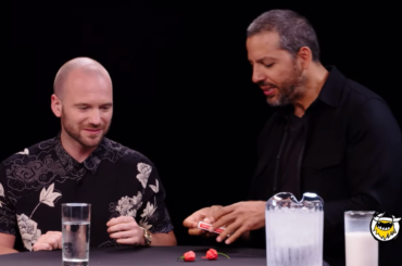 David Blaine eats a ghost pepper without flinching.