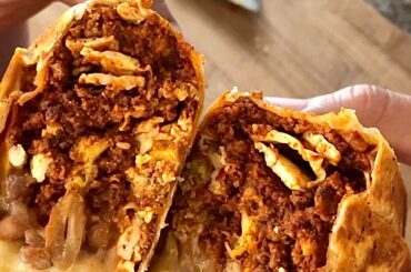 Made a spicy chorizo breakfast burrito