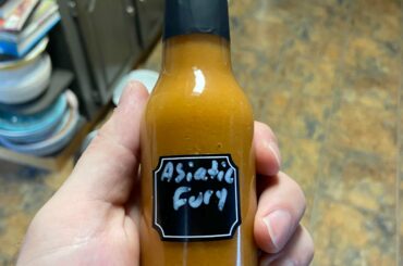 Finished bottling this batch of hot sauce, I made this one an Asian inspired hot sauce with ginger and Szechuan pepper berries