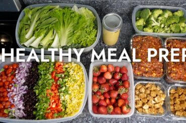 HUGE MEAL PREP! Taco Salad & Healthy 3 Bean Veggie Chili | Nutritarian Diet WFPB