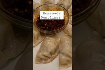 Home-made dumplings with chili garlic oil #shorts #dinner #asianfood #dumplings