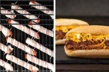 DOUBLE BACON Chili Cheese Dogs | GRILLED Recipes
