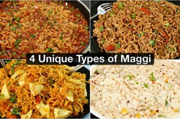 4 Types of Maggi Recipe | Curry Masala Maggi | Hot Chili Garlic Maggi | Egg Maggi | Cheese Maggi