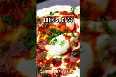 TURKISH EGGS with Chili Butter and Garlic Yogurt #shorts #turkishfood #eggs