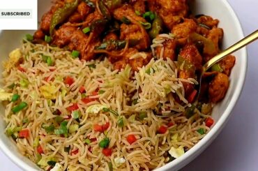 Quick Recipe of Chicken chilli Dry with Fried Rice||How to make Chicken Chilli Dry with Fried Rice