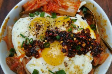 Chaotic 4 AM kimchi fried rice and a ton of eggs kind of energy. Topped it with Lao Gan Ma spicy chili crisp.