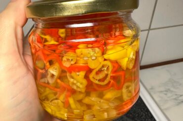 Russian roulette pickling. Lemon drops, habaneros and a Carolina reaper.