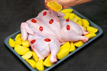 Cloven chicken into the oven! My father’s recipe - with lemon and chili pepper