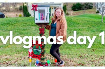 VLOGMAS DAY 1  | decorating my little free library, baking bread, chili recipe + advent calendars