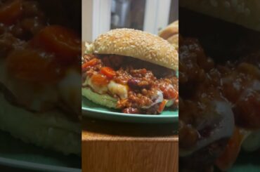 Winter dinner a Chili burger