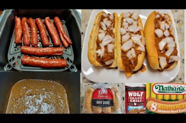 Ninja Speedi Nathan's Hot Dogs with Wolf Brand Chili & Keto Culture Hot Dog Buns Steam & Crisp