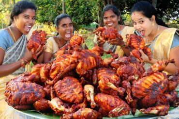40 KG WHOLE CHICKEN CHILLI | Restaurant Style Chilli Chicken Recipe Cooking in Village #villagebabys