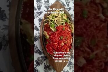 sizzler Rice with chicken chili dry madeby #muskanmakranic #muskanmakranicookwithvlogs#viral#shorts#