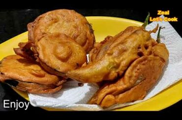 Mirchi Pakoda - Hari Mirch Pakora Recipe - Big Green Chili Fry - Let's Cook