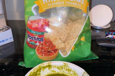 Spicy homemade salsa and limon seasoned tortilla chips