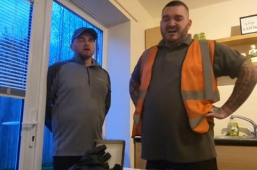 Lads eat Fiery Jacks one chip challenge