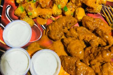 Loaded tots and buffalo chicken tenders.