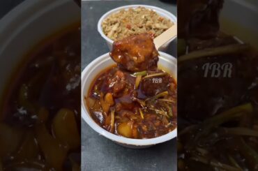 spicy chili chicken and fried rice #viralshorts #chicken #viral #shortsfeed #friedrice#shortsyoutube