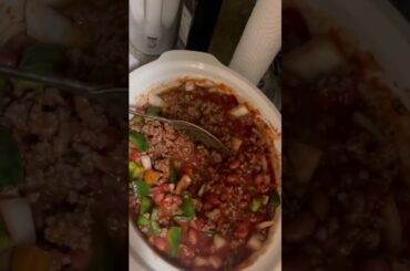 Chili, old school style!! Letting it cook down for 10 more hrs.