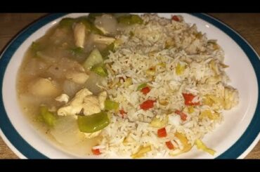chicken chilli white with vegetable fried rice #chinesefood #recipe #food