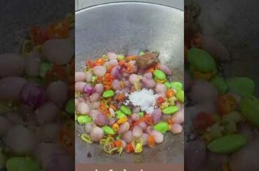 indonesian food recipes | chili sauce mixed with anchovies | sambal bawang campur teri pete #shorts