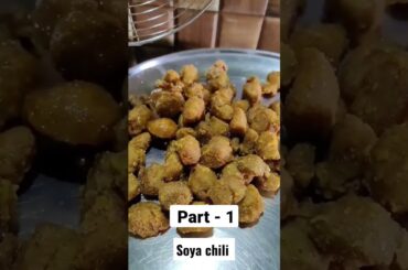 easy and simple recipe of soya chunks or soya chili.  part 1.
