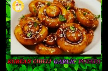Korean chilli garlic potato recipe in Hindi/ Easy potato snack/ Rightfood Rightmood/Trending recipe