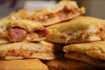 Cooking Crescent Pastry Dogs with Chili and Velveeta Cheese Recipe
