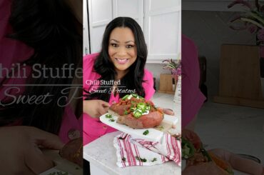 Easy Dinner-Chili Stuffed Sweet Potatoes! #shorts