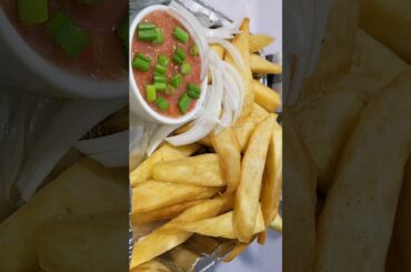 cripsy fried yam with spicy chili sauce /most popular Ghanaian delicacy #ghana #shorts #shortfeed