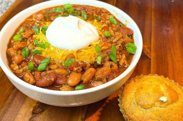 Ground chicken chili recipe | Set it and forget it recipes | healthy chili | turkey chili