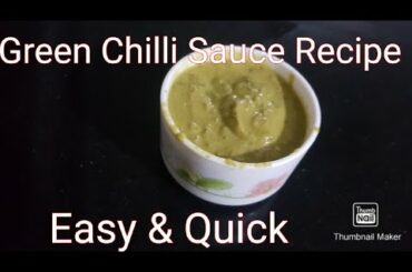 Green Chilli Sauce Recipe How To Make Green Chilli Sauce@VegVillageFood
