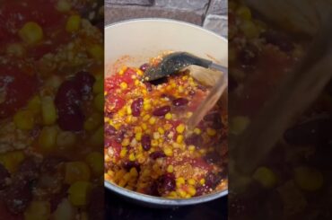 Some hot chili sin carne for a cold day #homemade #easyrecipe #shorts