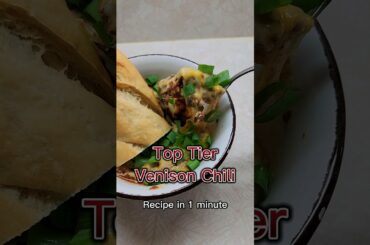 Top Tier Venison Chili Quick Recipe! #shorts #cooking #recipe #crockpot #food #deer #hunting #foodie