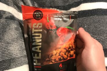 For anyone looking for a REAL spicy snack that also tastes really good, check these out, I got these at the mall but they sell em on Amazon and stuff too they taste like a sweeter version of a Carolina reaper they’re amazing and they kick like a mule on roids (made by death nut people)