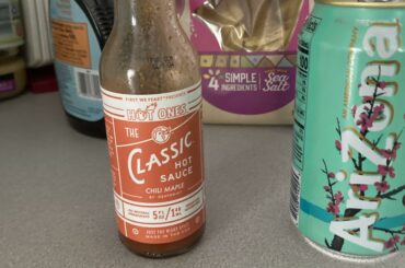The least hot-hot sauce from Hot Ones this season. Decent; didn’t really get huge flavor from it when I first tried on wings, but then I marinated some chicken in it and it was super good!