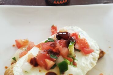 Tamale, egg, salsa, & Aka Miso