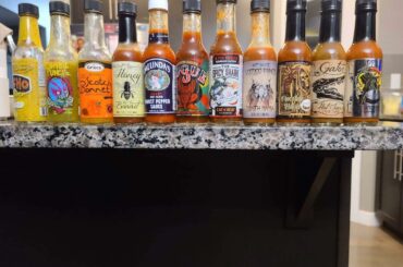 Hot sauce lineup! From (what we think) is least hot to most hot!